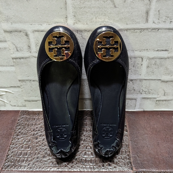 Tory Burch Reva Navy/Gold size 9.5 - Picture 10 of 12